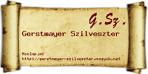 Gerstmayer Szilveszter névjegykártya
